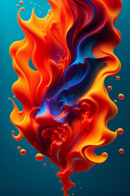 Abstract liquid painting digital art for brochure flyer banners Generative AI concept