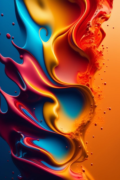 Abstract liquid painting digital art for brochure flyer banners Generative AI concept