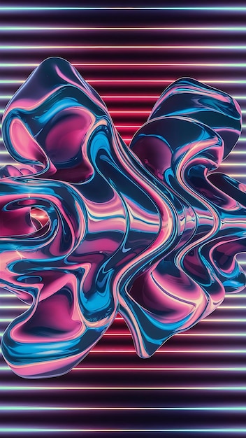 Abstract liquid wavy shapes futuristic banner wallpaper