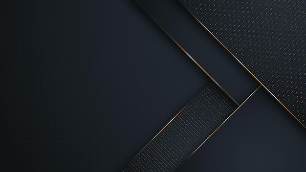 Abstract Luxury background polygonal pattern black and gold lines.