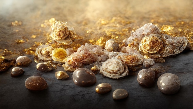 Abstract luxury background with gems and crystals