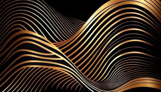 Abstract luxury golden wallpaper wavy line Generative AI