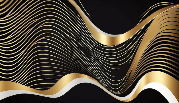 Abstract luxury golden wallpaper wavy line Generative AI