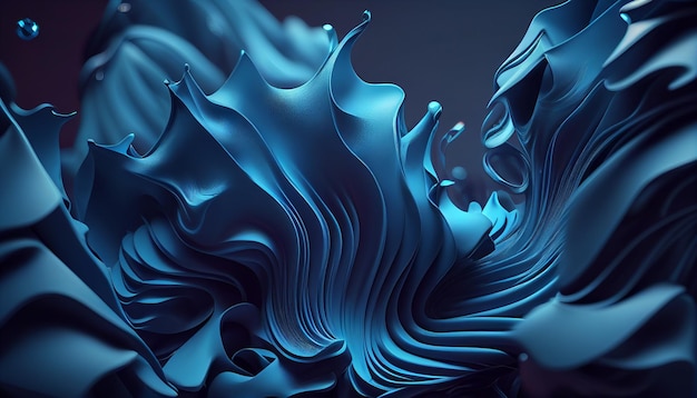 Abstract luxury gradient blue wave background Generative AI