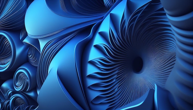 Abstract luxury gradient blue wave background Generative AI