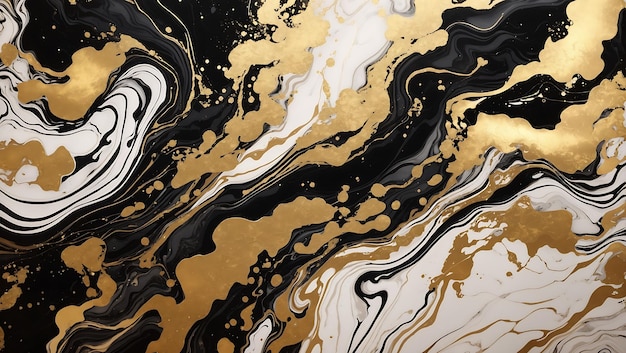 Abstract marble marbled ink painted painting texture luxury background banner Black waves