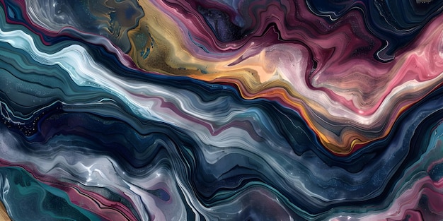 Abstract marbled acrylic paint ink painted waves painting texture background Ai Generated