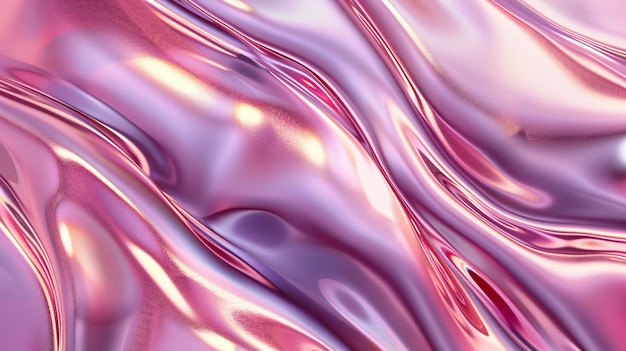 Abstract mauve gradient background featuring holographic liquid gloss with fluid shapes