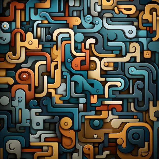 Abstract maze seamless pattern background