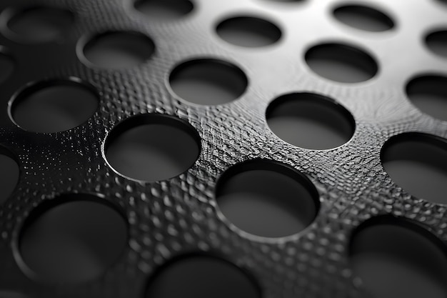 Photo abstract metal texture with circular holes