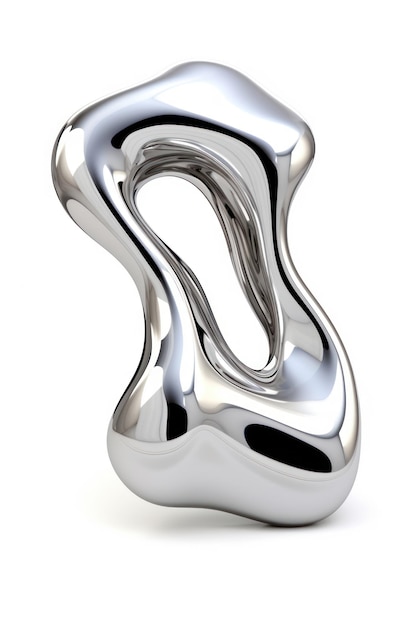 Abstract metallic fluid sculpture