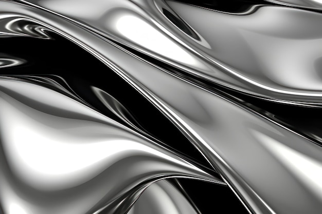 Abstract metallic fluid waves art