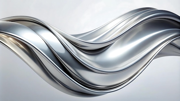 Abstract Metallic Wave on White Background with 4kmake this easily transparent