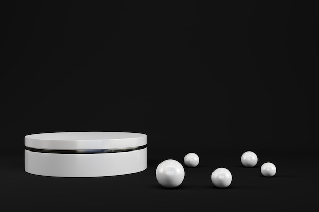 Abstract minimal background White pedestal with spheres shapes for product display