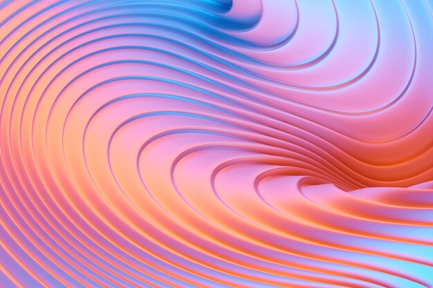 Abstract minimal background with glowing wavy line Blue and pink futuristic wallpaper 3d render