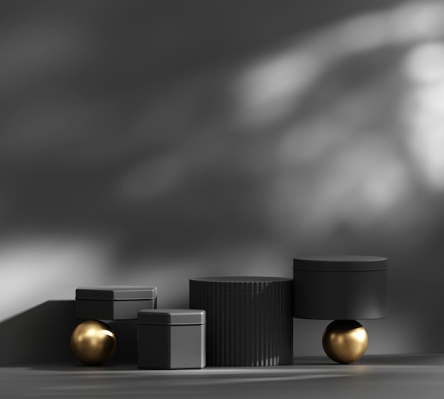 Abstract Minimal Modern Podium Platform For Product Display Showcase 3D Rendering