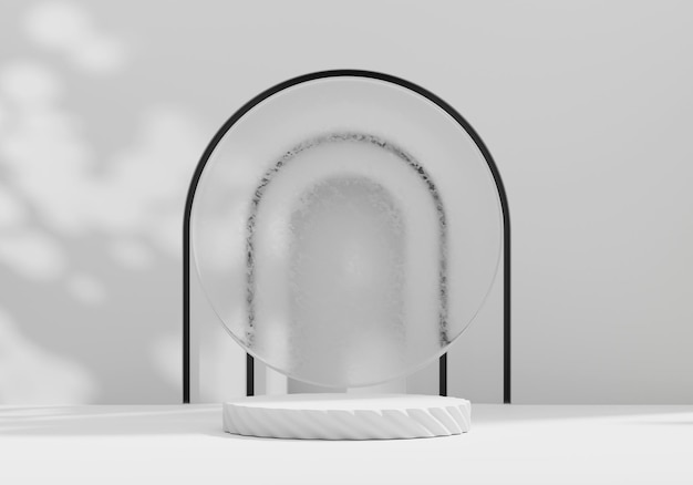 Abstract Minimal Modern White Podium Platform For Product Display Showcase 3D Rendering