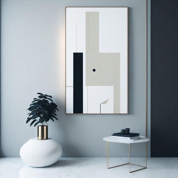 Abstract Minimalism Refined Artwork for Modern Interiors and Minimalist Designs