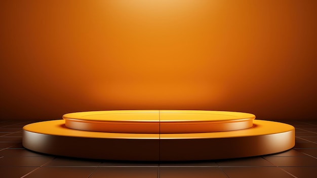 Abstract Minimalist Stage with Orange and Brown Tones