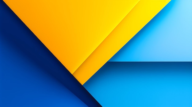 Abstract minimalistic geometric background of blue and yellow color generative ai