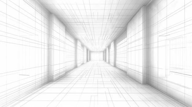 Photo abstract minimalistic hallway illustration