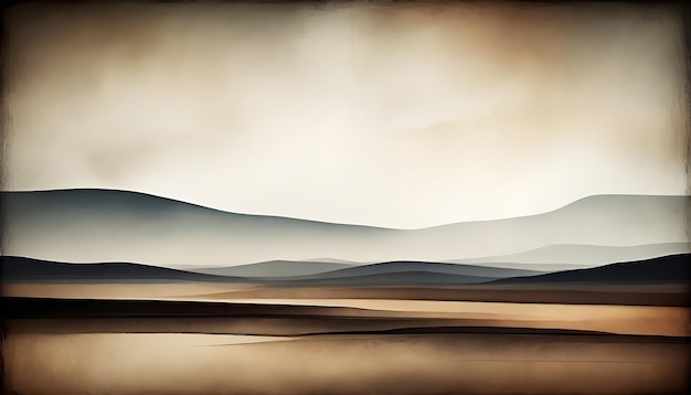 Abstract Minimalistic Landscape Digital Art Painting Graphic Artwork Nature Background Design