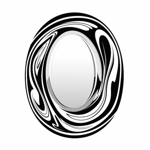 Abstract Mirror A Solid Black Vector Illustration In Abstract Style