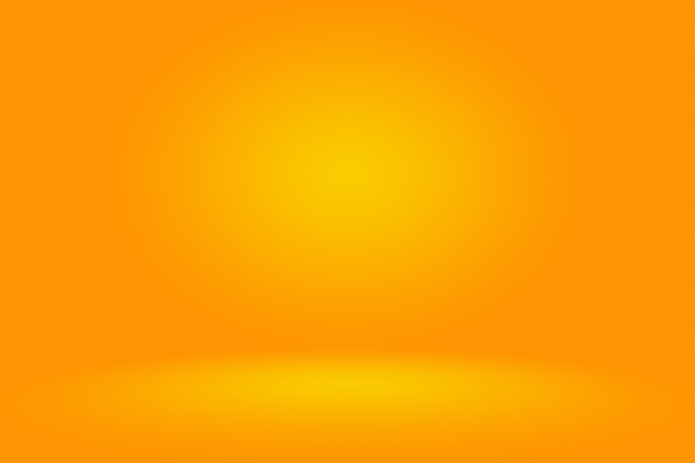 Abstract mockup smooth orange gradient studio room wall