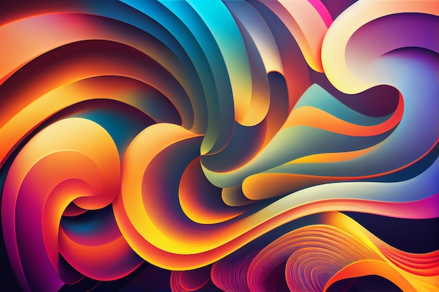 Abstract modern background with gradient waves Generative AI