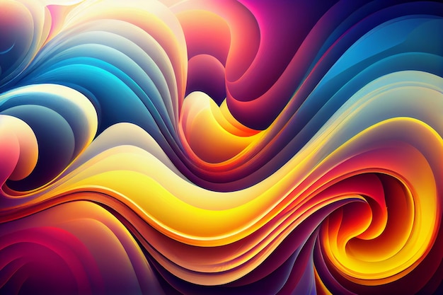 Abstract modern background with gradient waves Generative AI