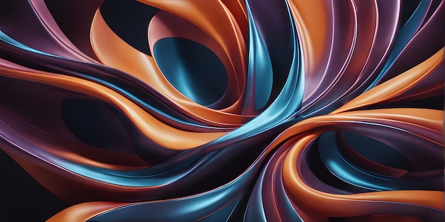 Abstract modern creative wavy style blue with orange color file background design