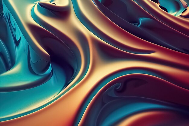 Abstract modern futuristic liquid dynamic background Fluid painting trendy texture 3D illustration