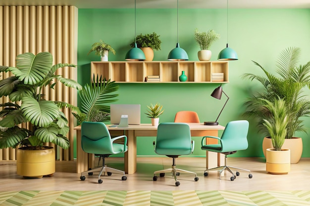 Abstract modern office design decoration layout