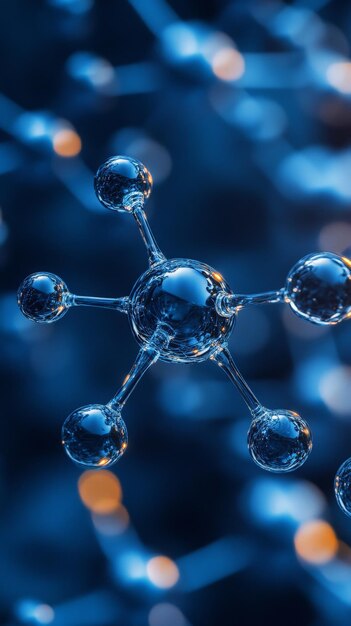 Abstract Molecular Science Background in Blue Tones