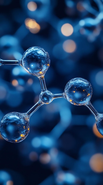 Abstract Molecular Science Background in Blue Tones