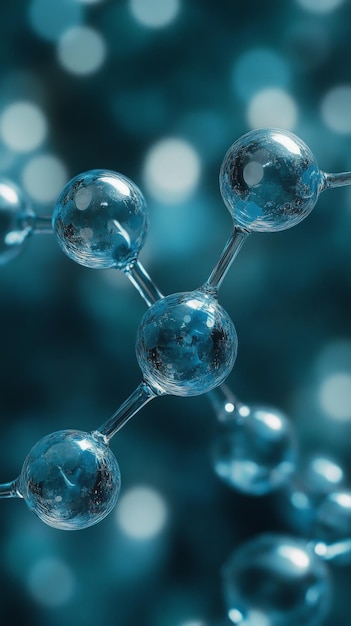 Abstract Molecular Science Background in Blue Tones