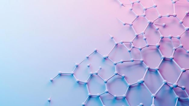 Photo abstract molecular structure on a gradient background a minimalist 3d rendering of a molecula