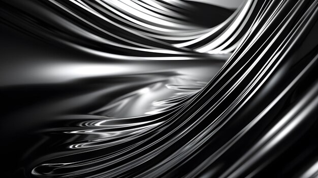 Abstract monchrome wavy metallic background