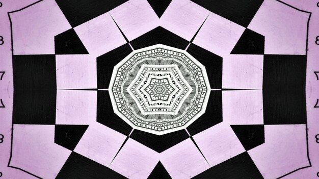 Abstract Money Concept Symmetric Pattern Ornamental Decorative Kaleidoscope Movement Geometric Circle and Star Shapes