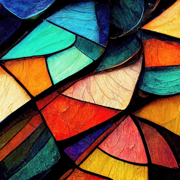 Abstract mosaic window illustration stained glass artwork colorful wallpaper background geometric