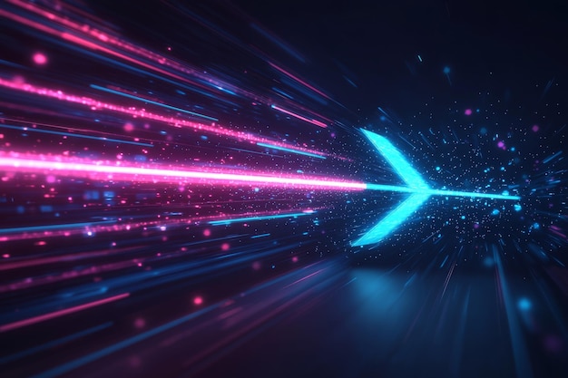 Abstract motion speed glowing effect background created with Generative AI