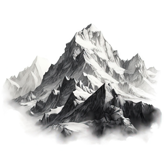 Abstract mountain illustrations ai image generated on white background