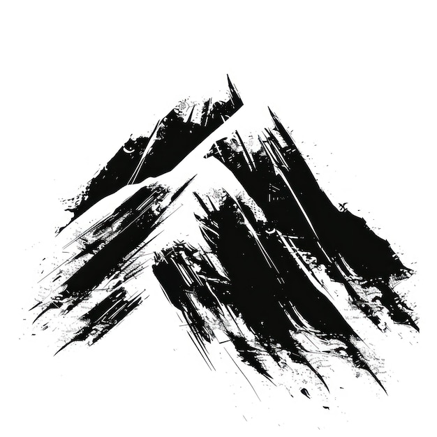 Abstract mountain ink art