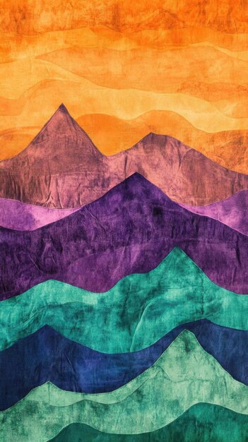 Photo abstract mountain range in vibrant colors