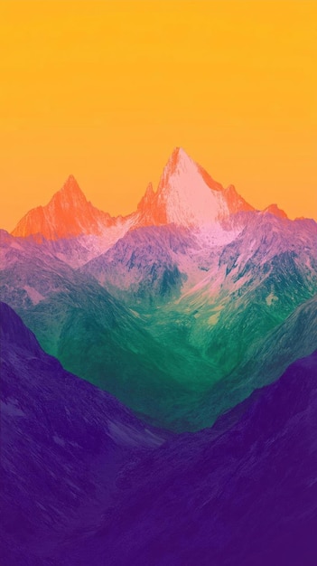 Photo abstract mountain range in vivid hues