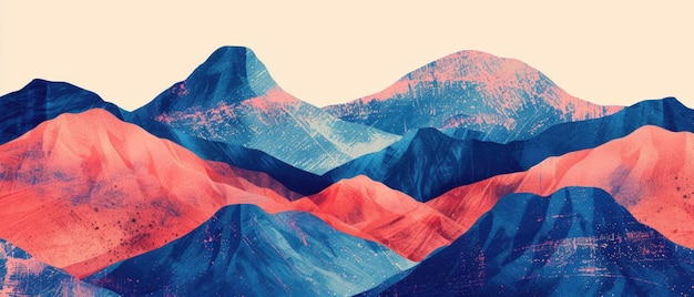 Photo abstract mountain range with vibrant colors