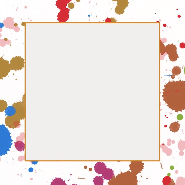 abstract multi colored watercolor background with square frame