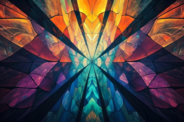 abstract multicolored background from geometric shapes fractal