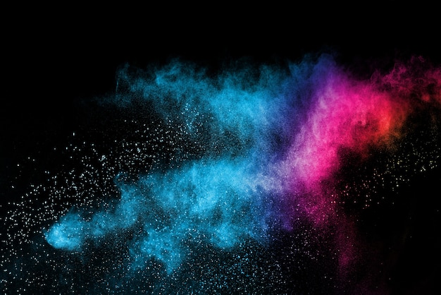 Abstract multicolored powder explosion