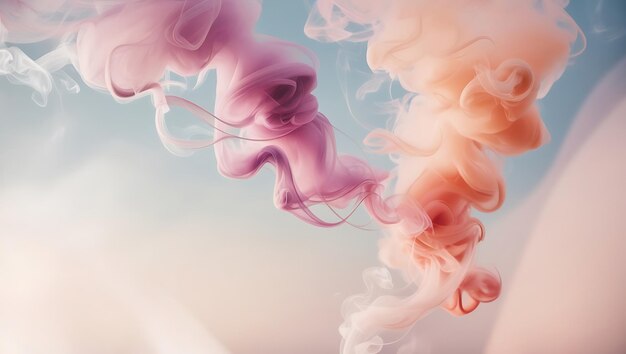 Photo abstract multicolored smoke on a blue background copy space